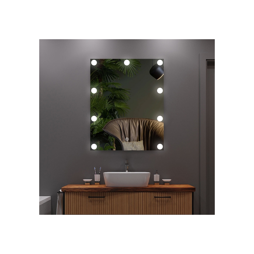 LED Spegel med belysning 9xLED/1W/230V 3000/4000/6000K 50x40 cm IP44