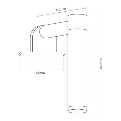 LED-spegelbelysning för badrum APA MINI LED/4W/230V IP44 i guld