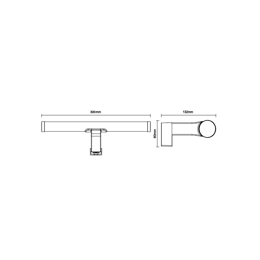 LED-spegelbelysning för badrum LED/8W/230V 30 cm IP44 svart