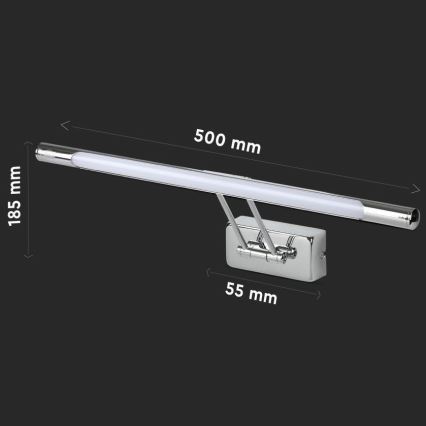 LED spegelbelysning LED/9W/230V 3000K 50cm skinande krom