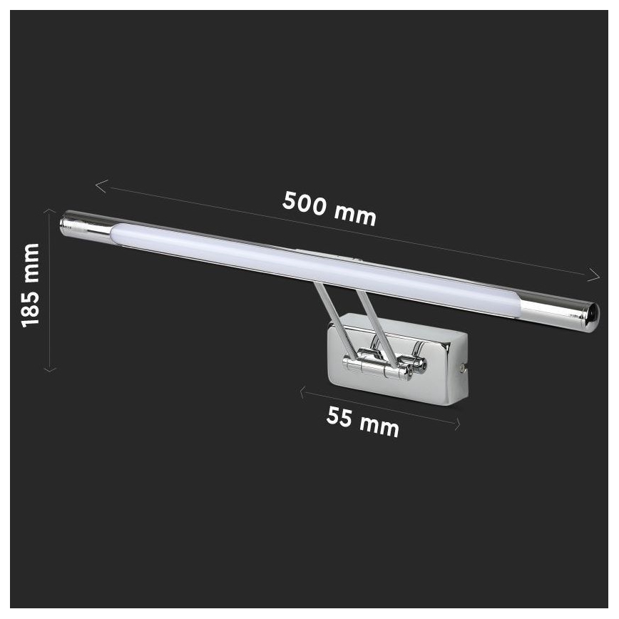 LED spegelbelysning LED/9W/230V 3000K 50cm skinande krom