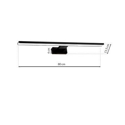 LED spegelbelysning SHINE Svart LED/15W/230V IP44