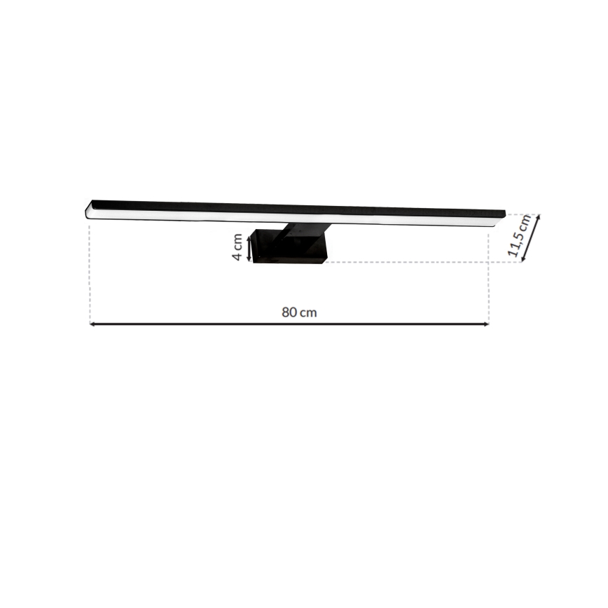 LED spegelbelysning SHINE Svart LED/15W/230V IP44