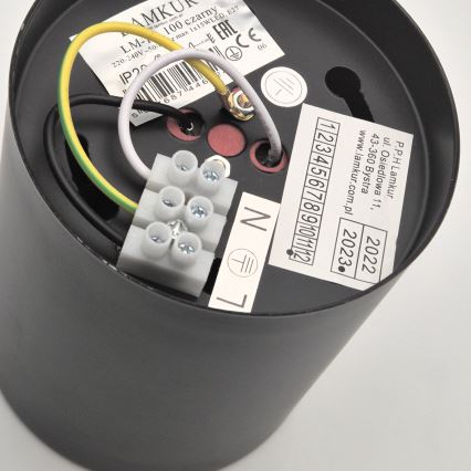 LED Spotlampa TACO 1xE27/15W/230V svart