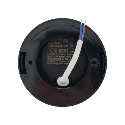LED-spotlampa 9W/230V Ø 9 cm svart
