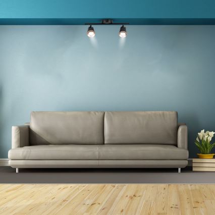 LED spotlight 2xLED/5W/230V 3000K svart