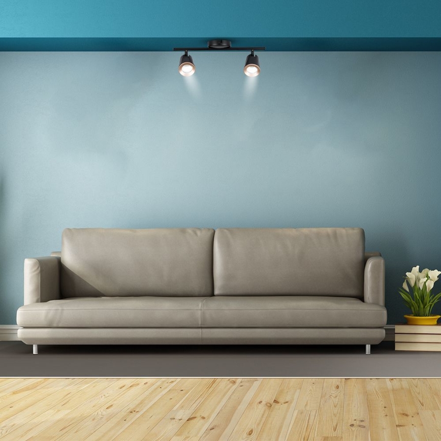 LED spotlight 2xLED/5W/230V 3000K svart