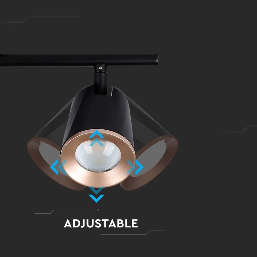 LED spotlight 2xLED/5W/230V 3000K svart