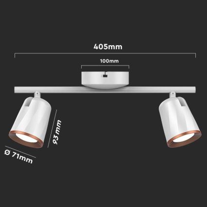 LED spotlight 2xLED/5W/230V 3000K vit