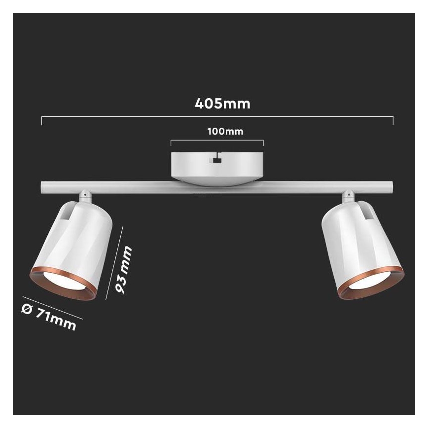 LED spotlight 2xLED/5W/230V 3000K vit