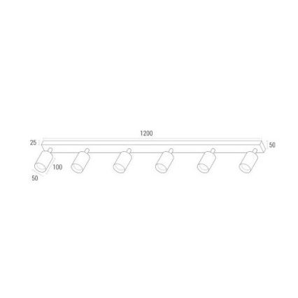 LED spotlight ANGIE 6xGU10/6W/230V svart