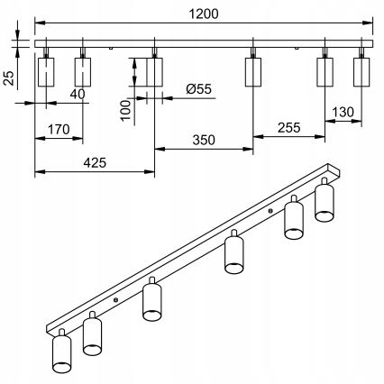 LED spotlight ANGIE 6xGU10/6W/230V vit