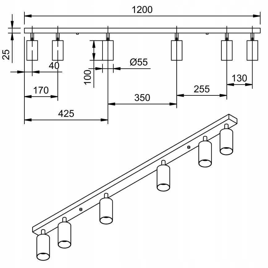 LED spotlight ANGIE 6xGU10/6W/230V vit
