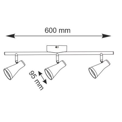 LED spotlight  BERG 3xLED/4,2W/230V svart