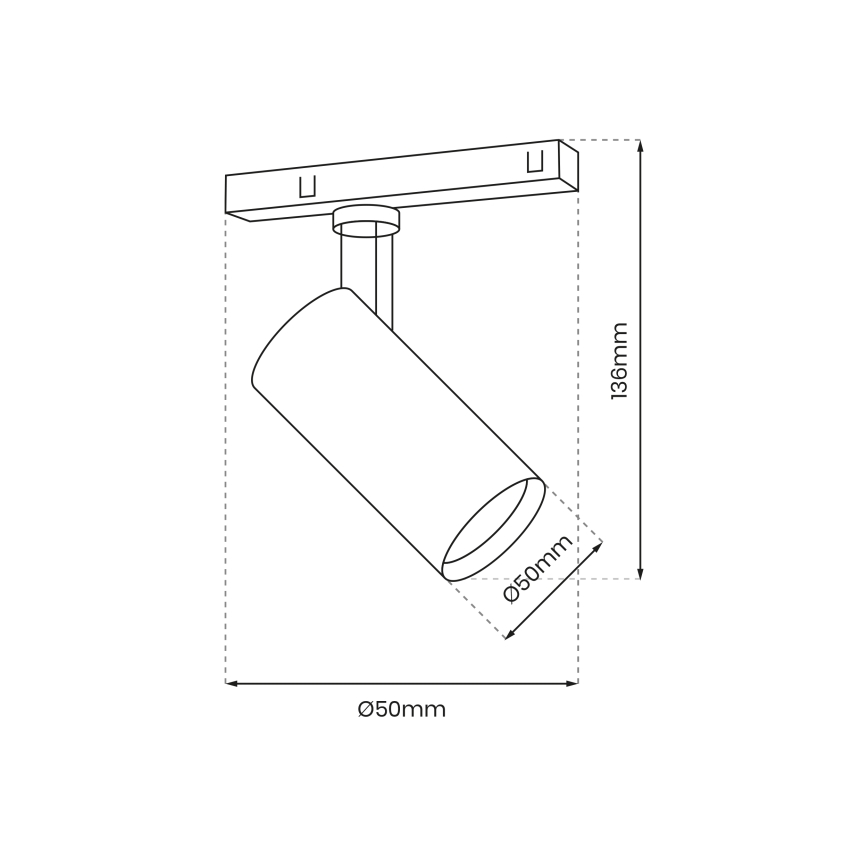 LED spotlight för skensystem MAGNETIC TRACK LED/10W/48V 3000K svart