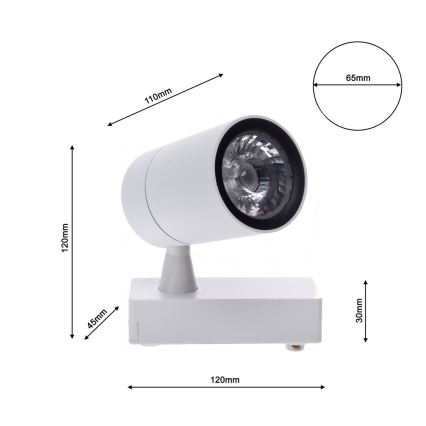LED Spotlight för Skensystem TRACK ljus LED/7W/230V 4000K vit