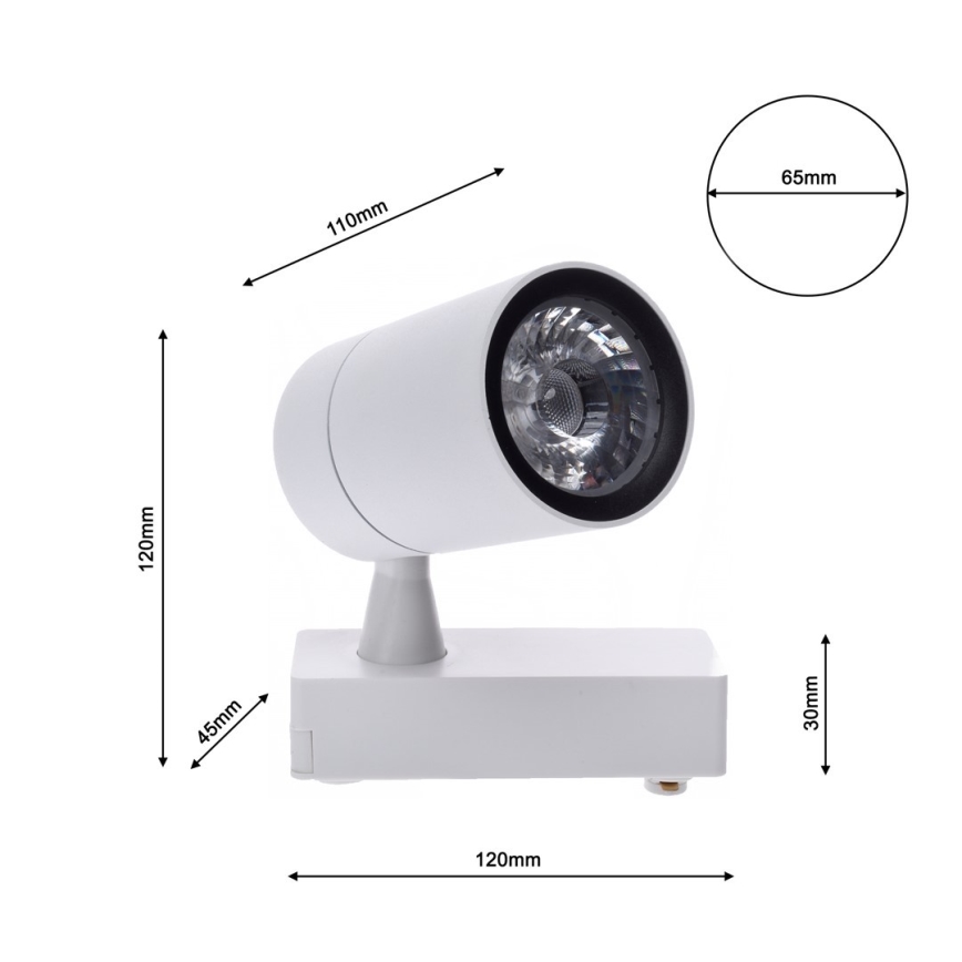 LED Spotlight för Skensystem TRACK ljus LED/7W/230V 4000K vit