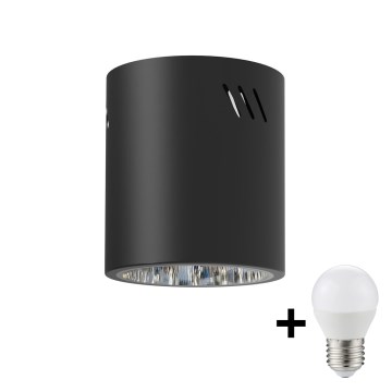 LED spotlight GEORGE 1xE27/6W/230V diameter 11 cm svart
