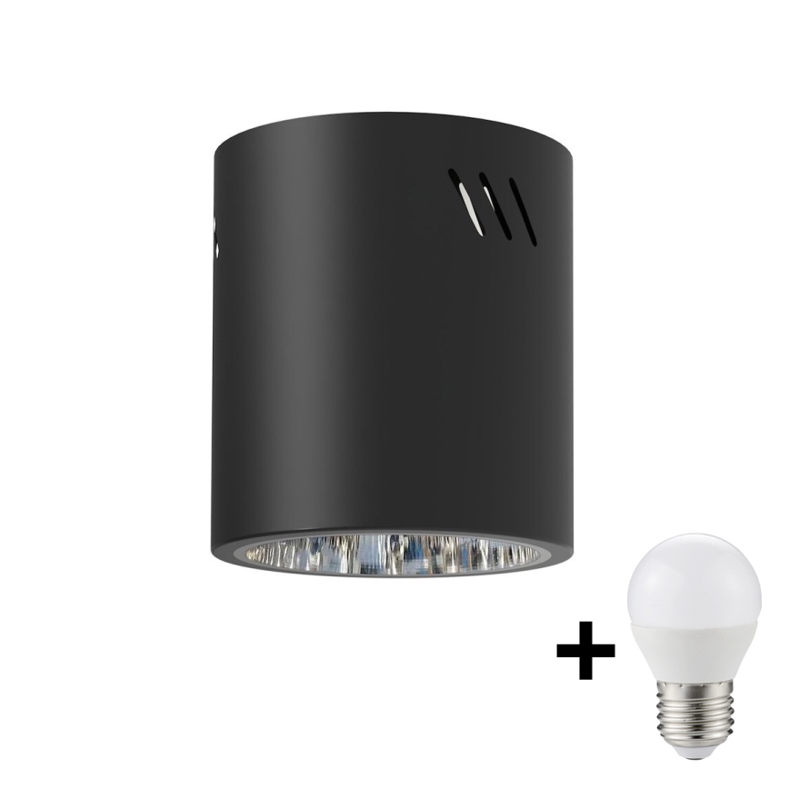 LED spotlight GEORGE 1xE27/6W/230V diameter 11 cm svart