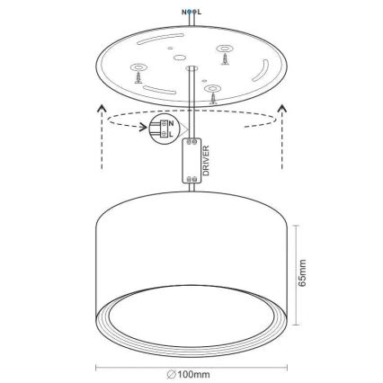 LED spotlight LED/12W/230V 4000K diameter 10 cm vit