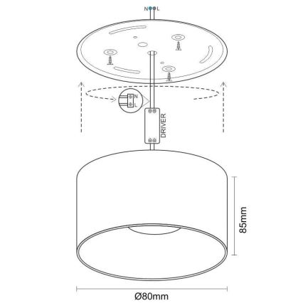 LED spotlight LED/12W/230V 4000K diameter 8 cm vit