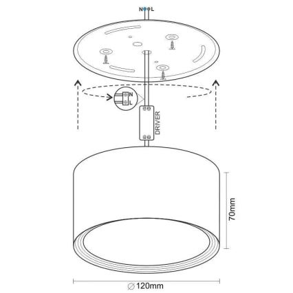 LED spotlight LED/14W/230V 4000K diameter 12 cm vit