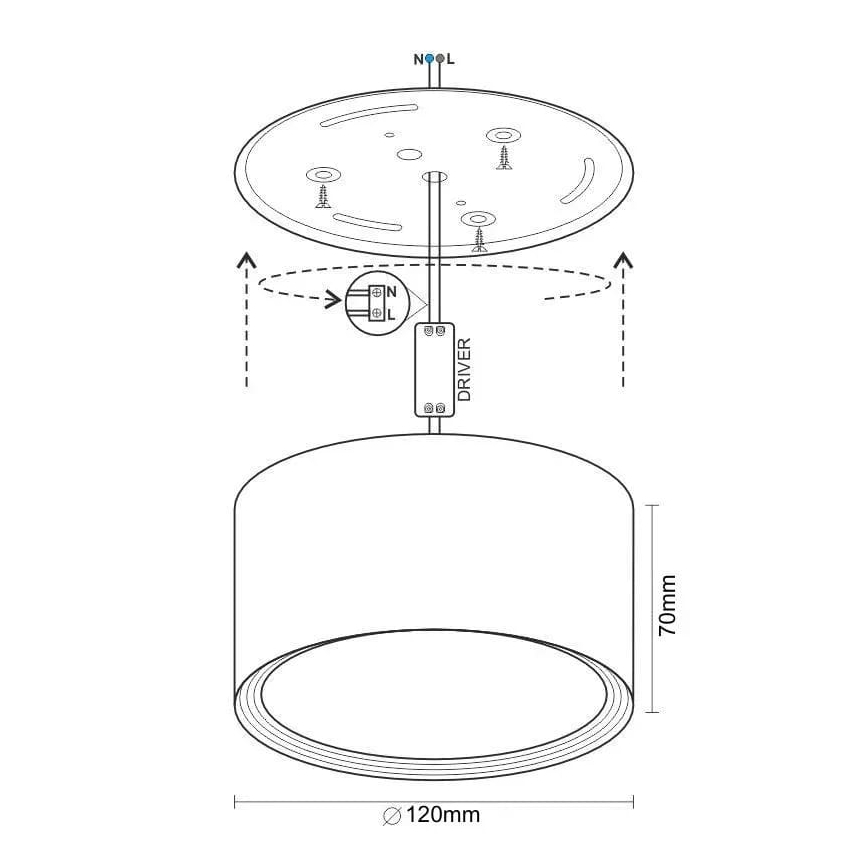 LED spotlight LED/14W/230V 4000K diameter 12 cm vit