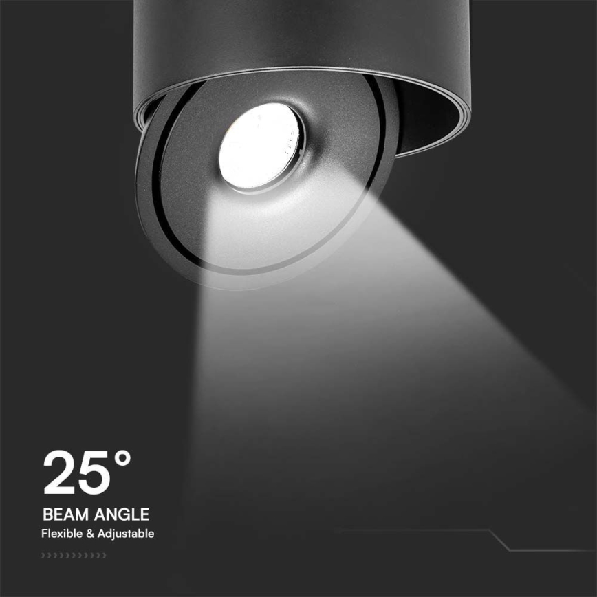 LED Flexibel spotlight LED/20W/230V 3000/4000/6400K CRI 90 svart