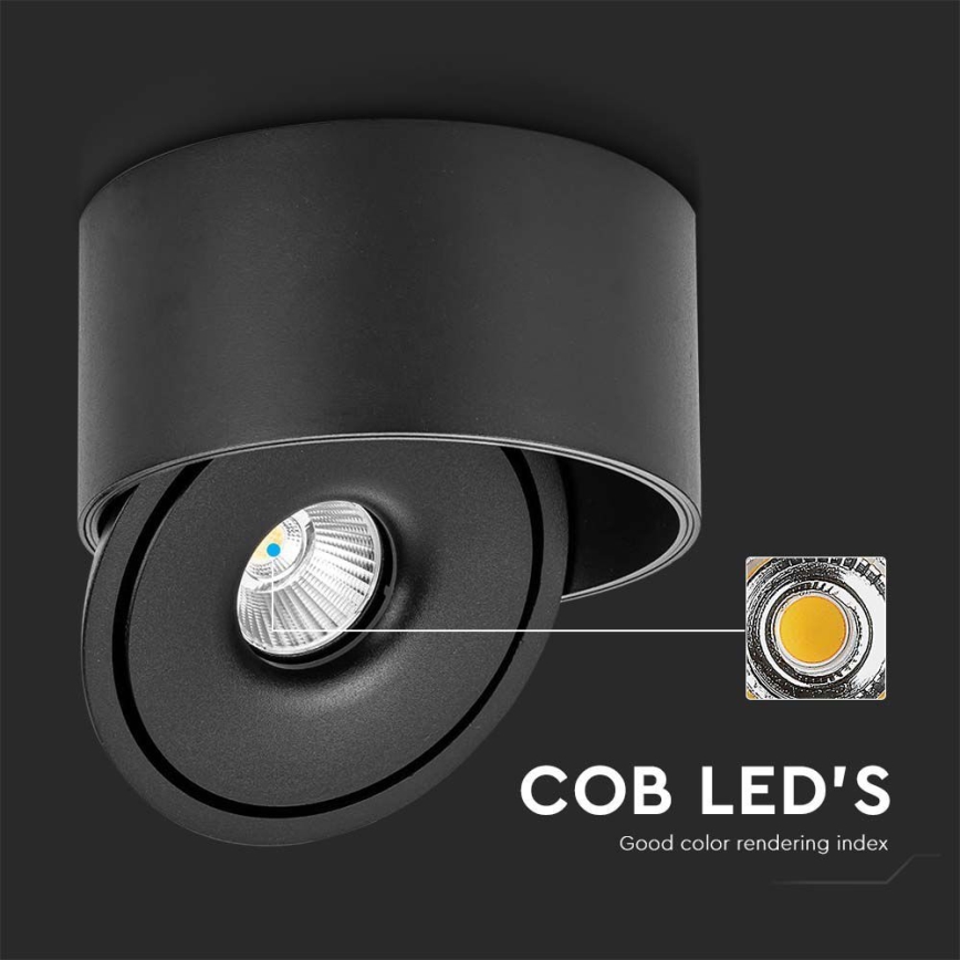 LED Flexibel spotlight LED/20W/230V 3000/4000/6400K CRI 90 svart