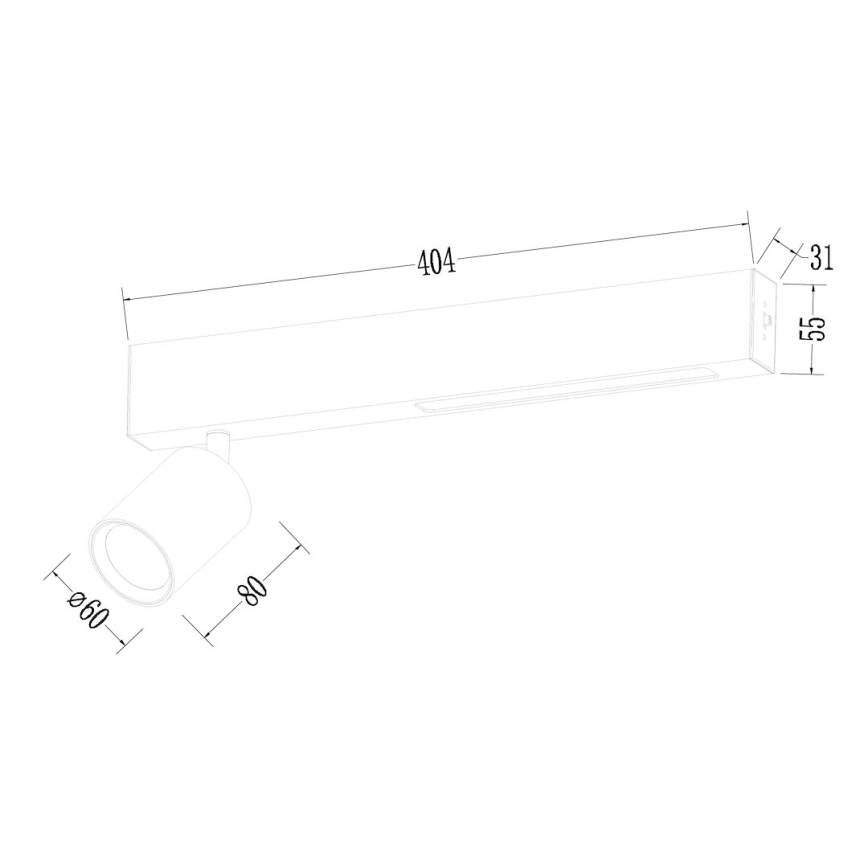 LED spotlight MAGNET LED/5W/230V + 2xGU10/60W 3000/4000K svart