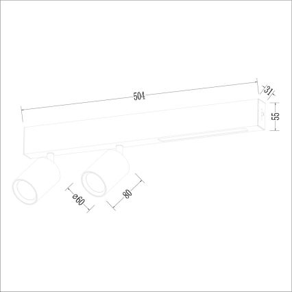 LED spotlight MAGNET LED/5W/230V + 2xGU10/60W 3000/4000K vit