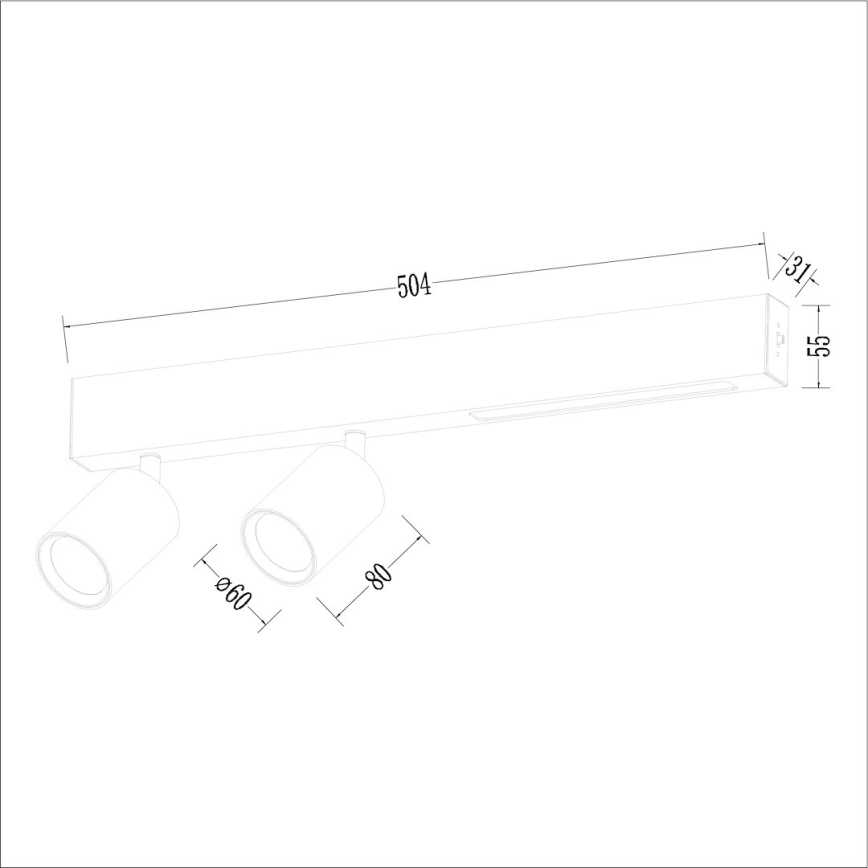 LED spotlight MAGNET LED/5W/230V + 2xGU10/60W 3000/4000K vit