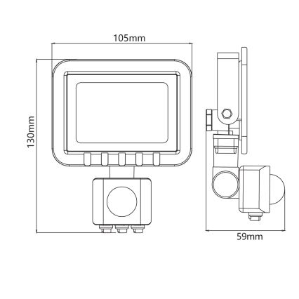 LED Spotlight med sensor LED/10W/230V