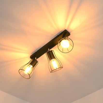 LED Spotlight  TUBE II 3xE27/15W/230V svart