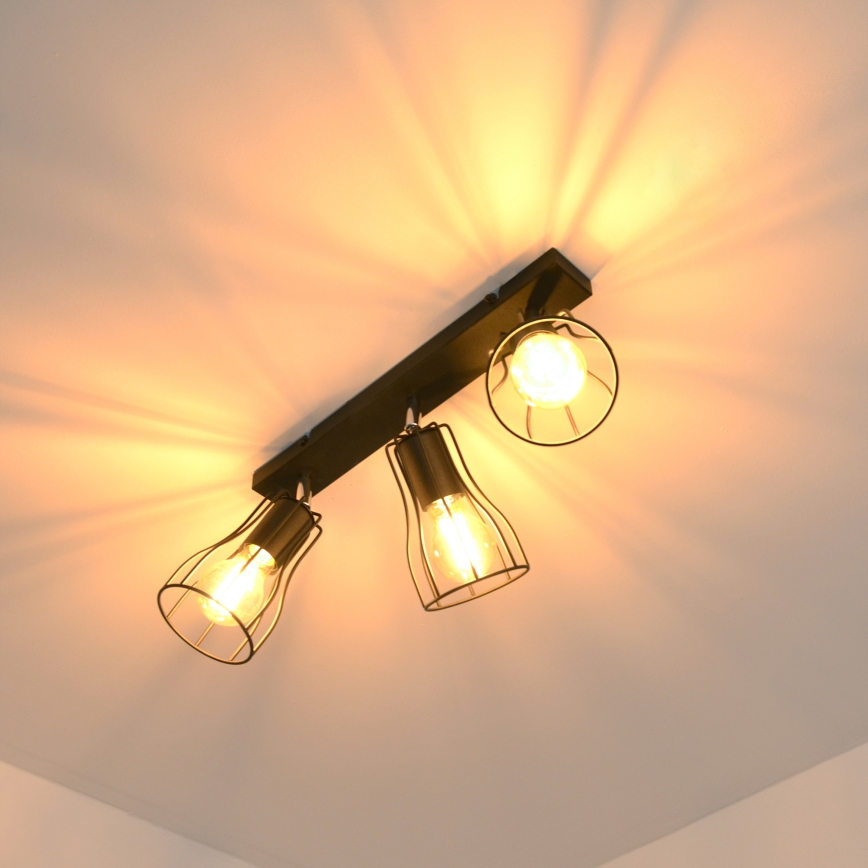 LED Spotlight  TUBE II 3xE27/15W/230V svart