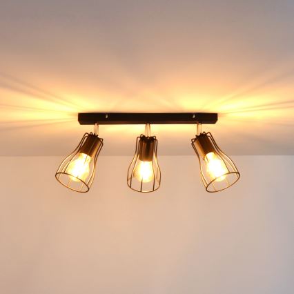 LED Spotlight  TUBE II 3xE27/15W/230V svart