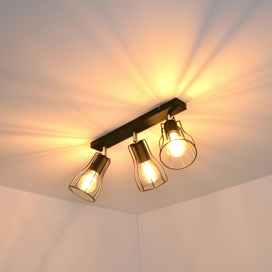 LED Spotlight  TUBE II 3xE27/15W/230V svart