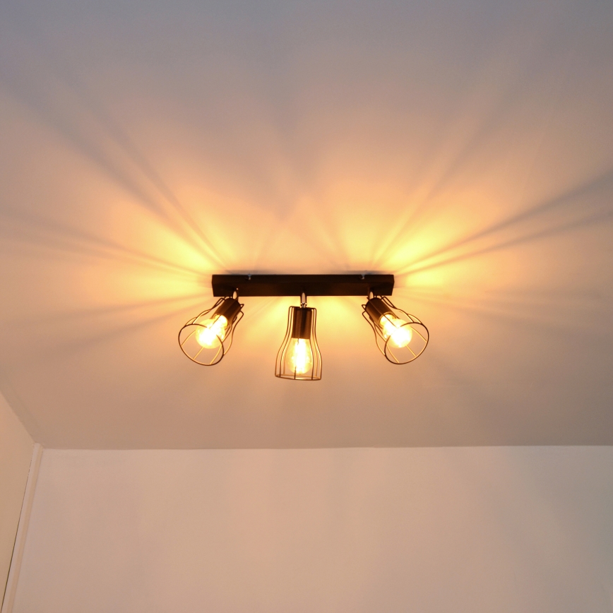 LED Spotlight  TUBE II 3xE27/15W/230V svart