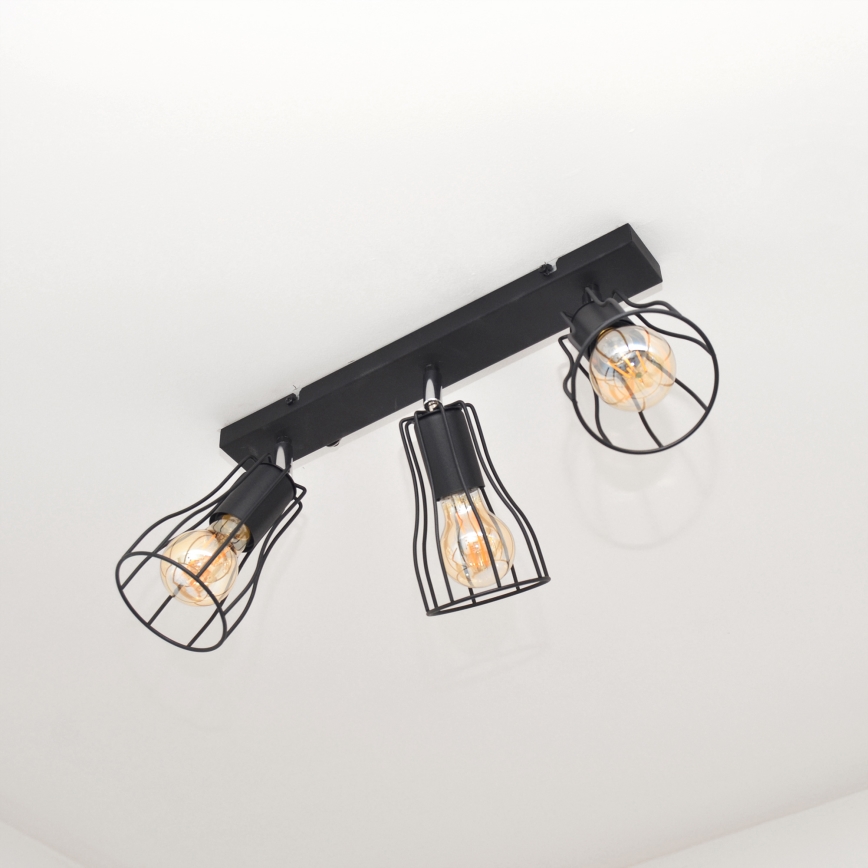 LED Spotlight  TUBE II 3xE27/15W/230V svart