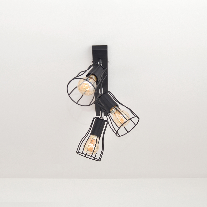 LED Spotlight  TUBE II 3xE27/15W/230V svart