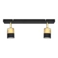 LED spotlight TUBSSON 2xGU10/4,8W/230V svart/guld