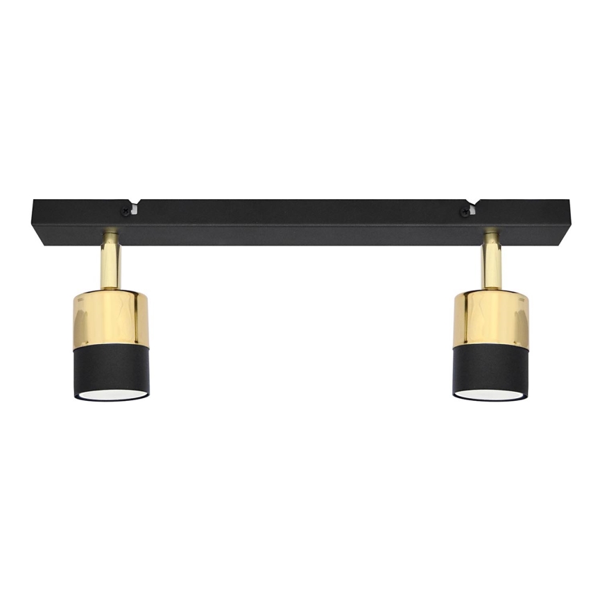 LED spotlight TUBSSON 2xGU10/4,8W/230V svart/guld