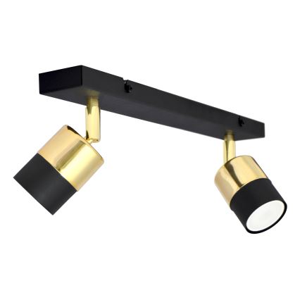 LED spotlight TUBSSON 2xGU10/4,8W/230V svart/guld