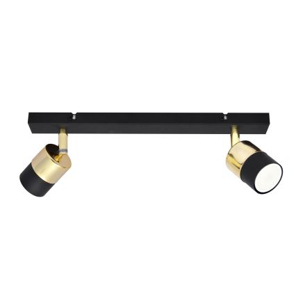 LED spotlight TUBSSON 2xGU10/4,8W/230V svart/guld