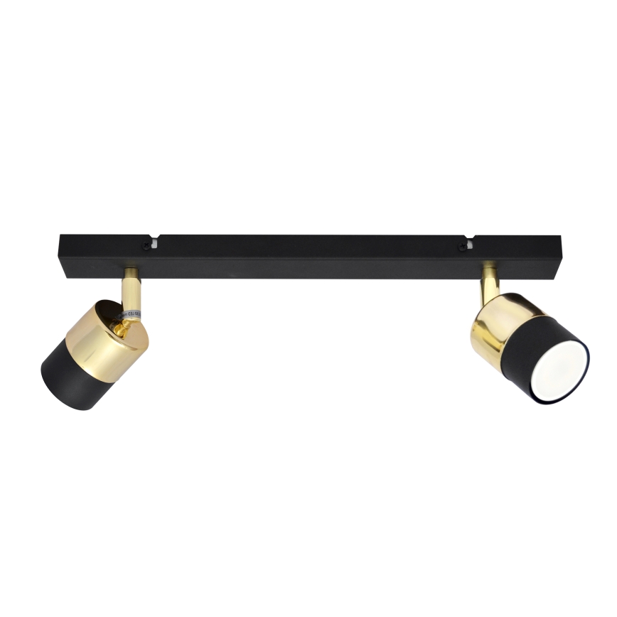 LED spotlight TUBSSON 2xGU10/4,8W/230V svart/guld