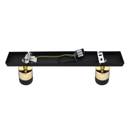 LED spotlight TUBSSON 2xGU10/4,8W/230V svart/guld