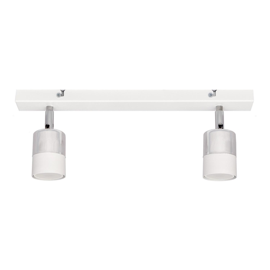 LED Spotlight TUBSSON 2xGU10/4,8W/230V vit/skinande krom