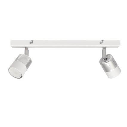 LED Spotlight TUBSSON 2xGU10/4,8W/230V vit/skinande krom