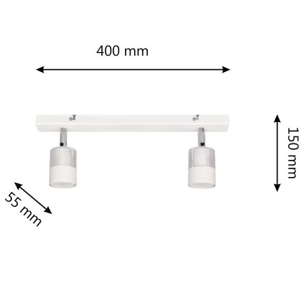 LED Spotlight TUBSSON 2xGU10/4,8W/230V vit/skinande krom