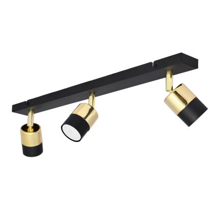 LED spotlight TUBSSON 3xGU10/4,8W/230V svart/guld